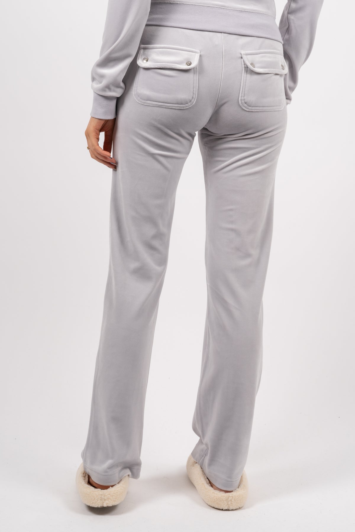 Del Ray Classic Velour Pant Pocket - Quite Gray