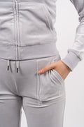 Del Ray Classic Velour Pant Pocket - Quite Gray