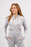 Robertson Classic Velour Zip Hoodie - Quite Gray