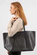 Abi Printed Tote Bag - Dark Chocolate