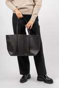 Abigail Printed Tote Bag - Dark Chocolate