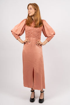 Crépe Satin Midi Dress - Blush