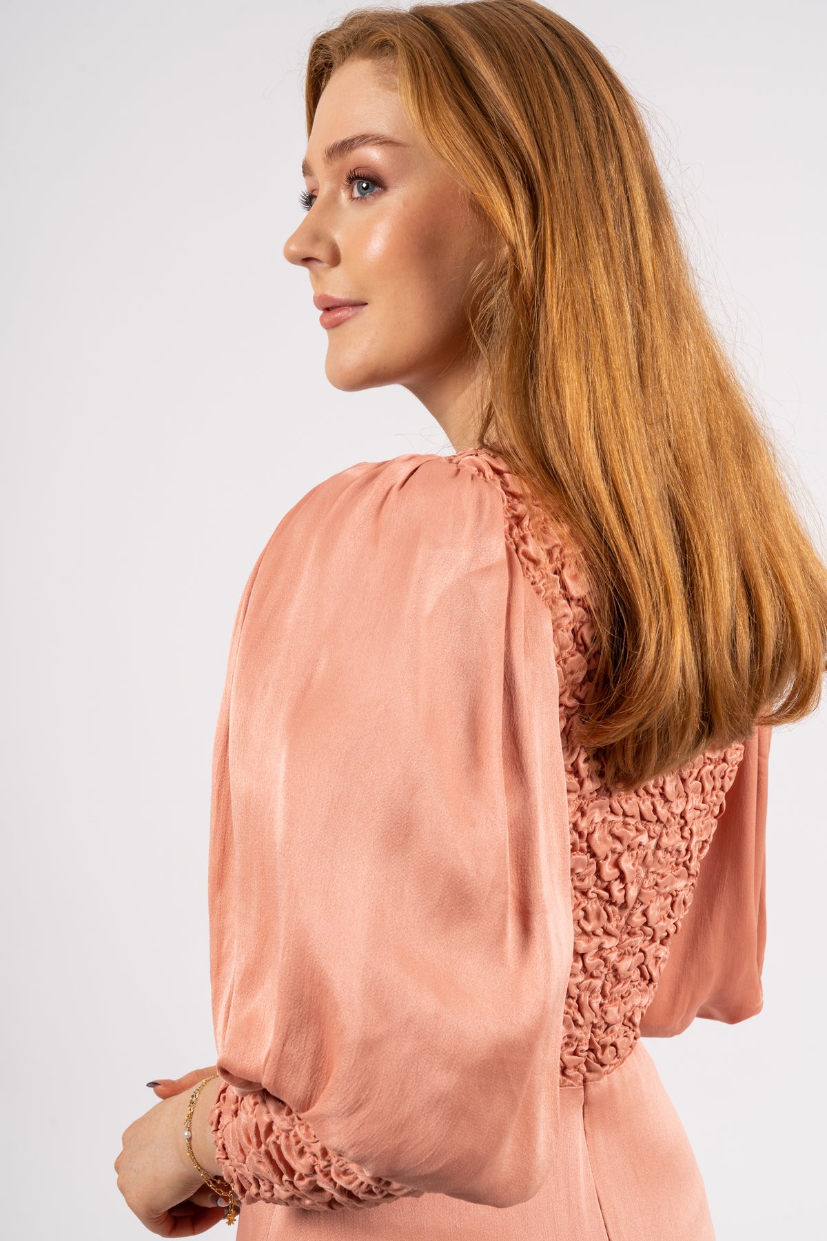 Crépe Satin Midi Dress - Blush