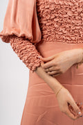 Crépe Satin Midi Dress - Blush
