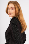 Baby Cord Shirt Dress - Black