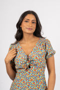Louela Mini Dress - Mohina Floral Print-Blue