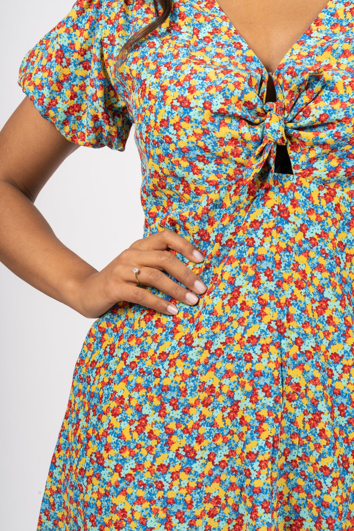 Louela Mini Dress - Mohina Floral Print-Blue