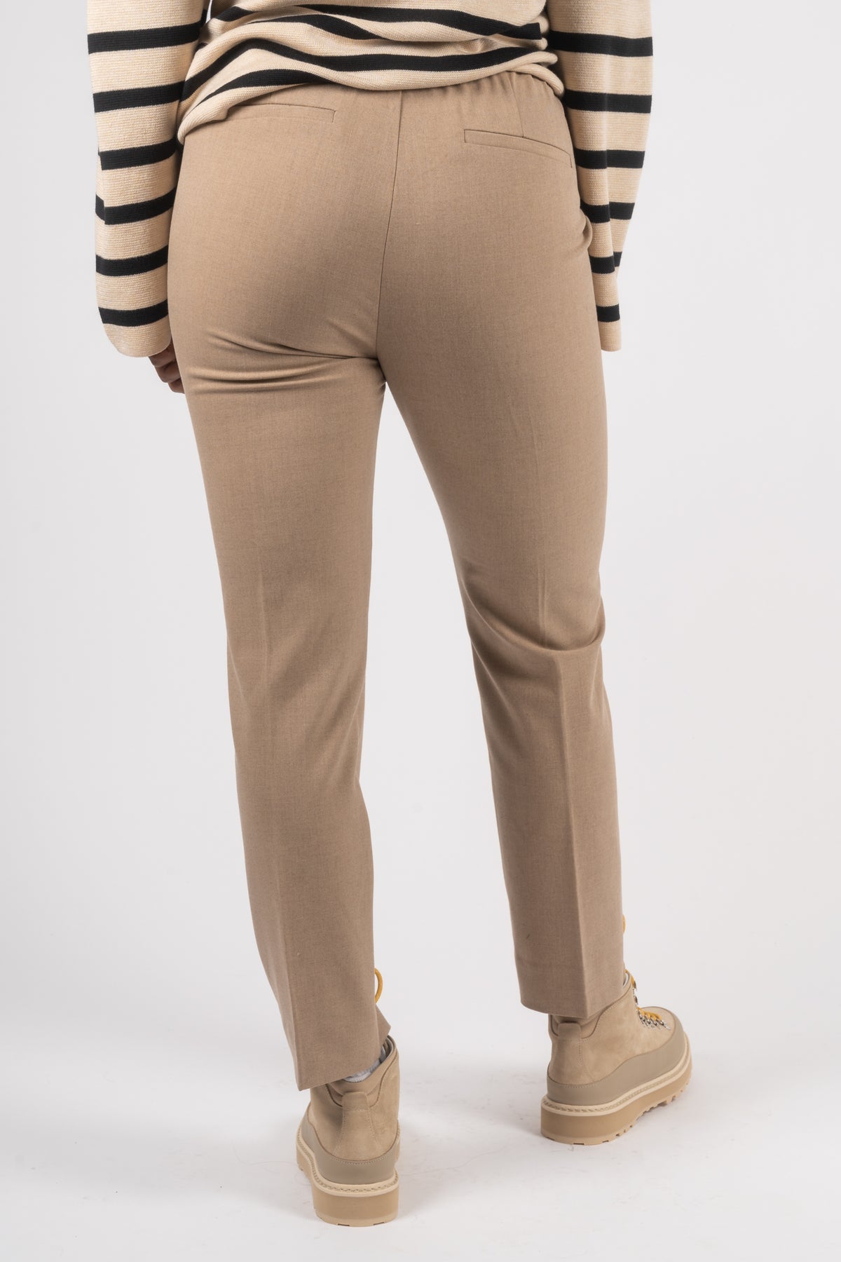 NakitaIW Flat Pants - Oatmeal Melange