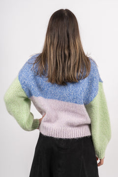 Winnie Ls Knit O-Neck - Ultramarine Mix