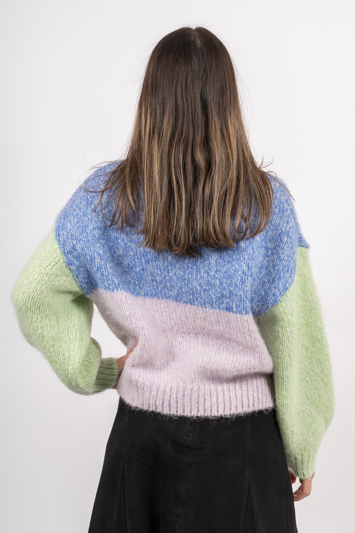 Winnie Ls Knit O-Neck - Ultramarine Mix