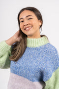 Winnie Ls Knit O-Neck - Ultramarine Mix
