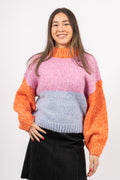 Winnie Ls Knit O-Neck - Cyclamen Mix