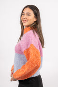 Winnie Ls Knit O-Neck - Cyclamen Mix