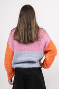 Winnie Ls Knit O-Neck - Cyclamen Mix