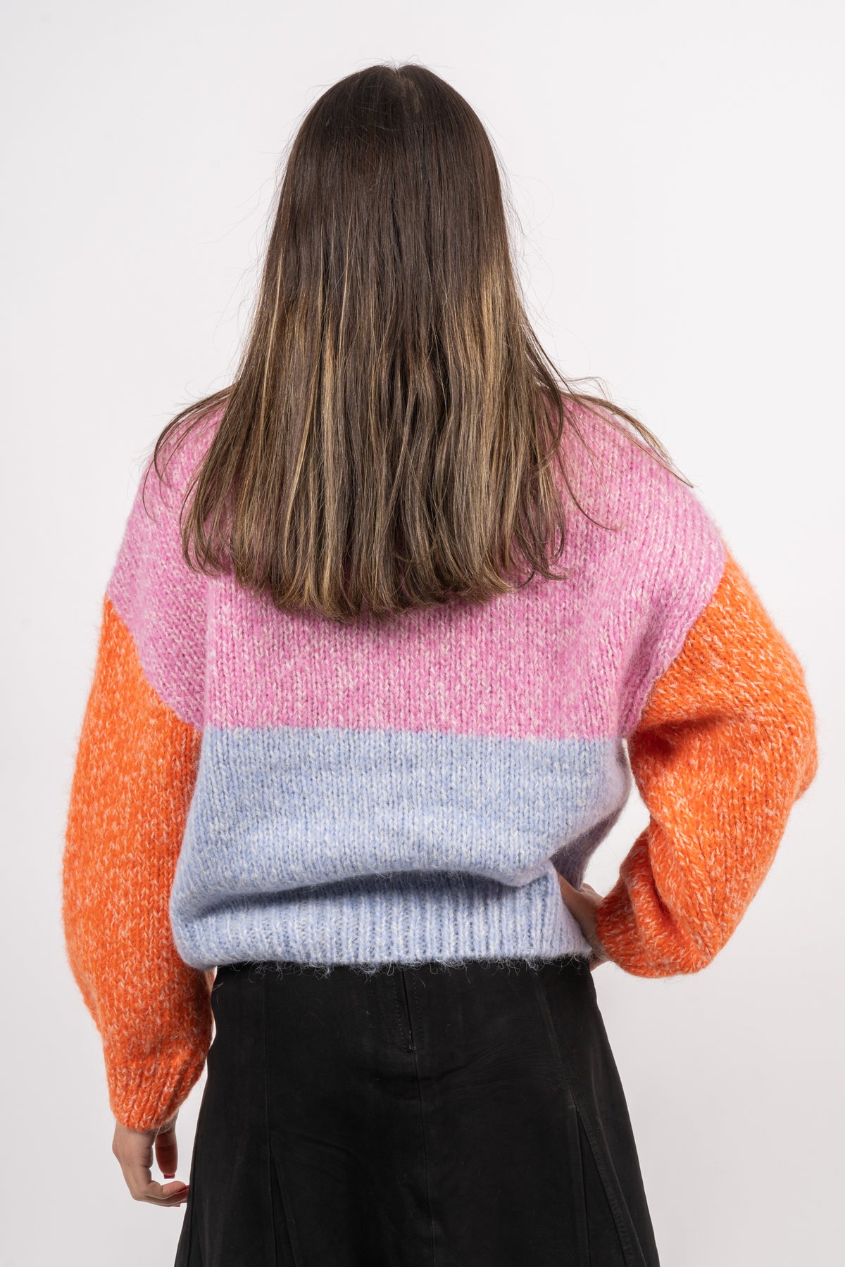 Winnie Ls Knit O-Neck - Cyclamen Mix