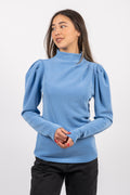 Fenja Ls T-Neck Top - Ultramarine