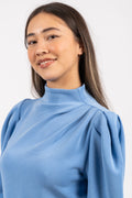 Fenja Ls T-Neck Top - Ultramarine
