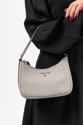 Jet Set Charm Small Logo Shoulder Bag - Pearl Grey