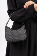Jet Set Charm Small Logo Shoulder Bag - Blk/Opticwht
