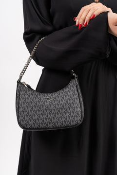 Jet Set Charm Small Logo Shoulder Bag - Blk/Opticwht