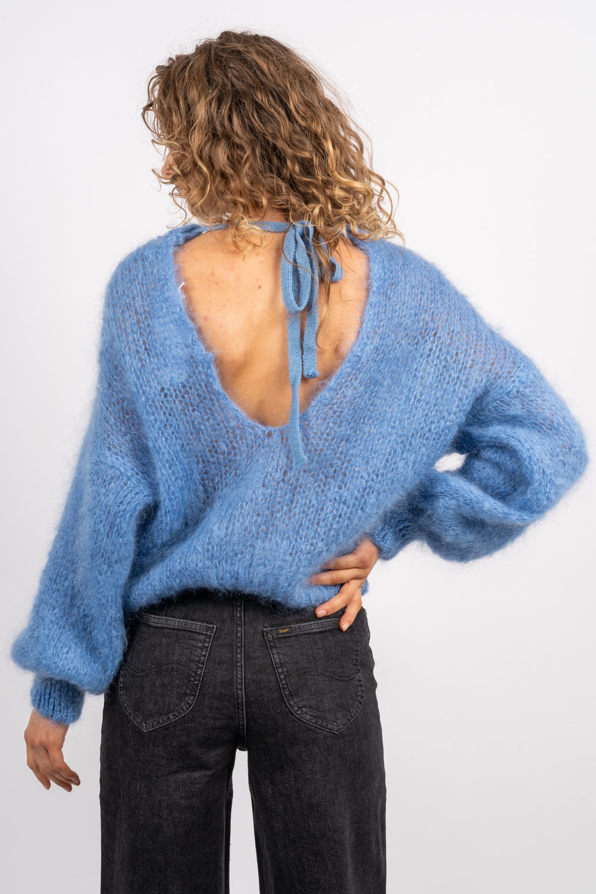 Toga Back Tie Pullover - Sky Blue