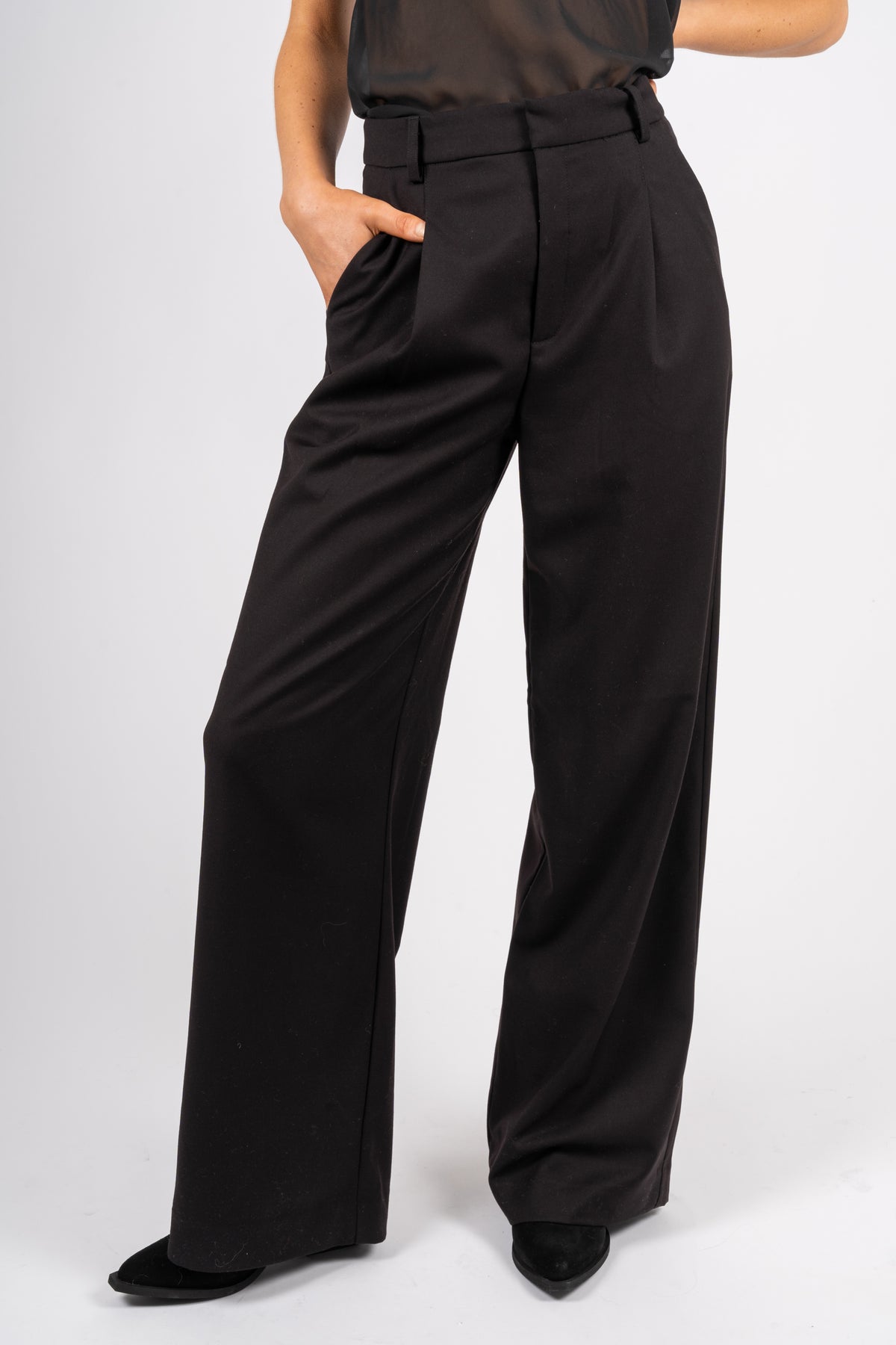 PaulaGZ MW Wide Pants - Black