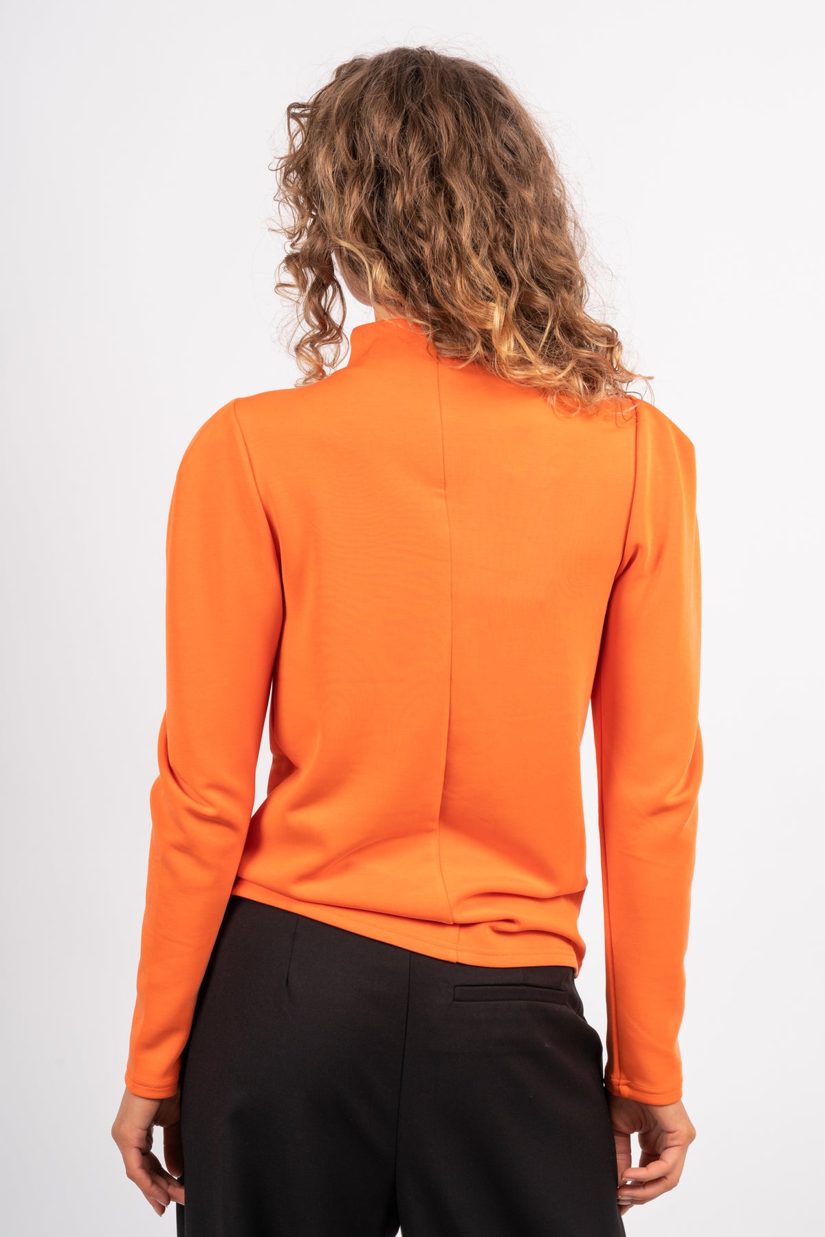 Fenja Ls T-Neck Top - Orangeade