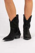 Biamona Western Boot Mid Suede - Black