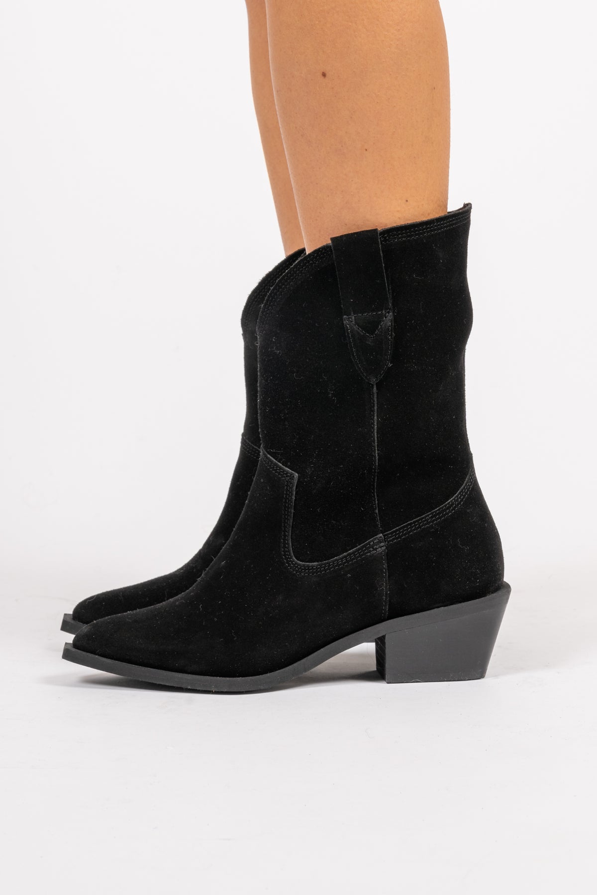 Biamona Western Boot Mid Suede - Black