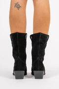 Biamona Western Boot Mid Suede - Black