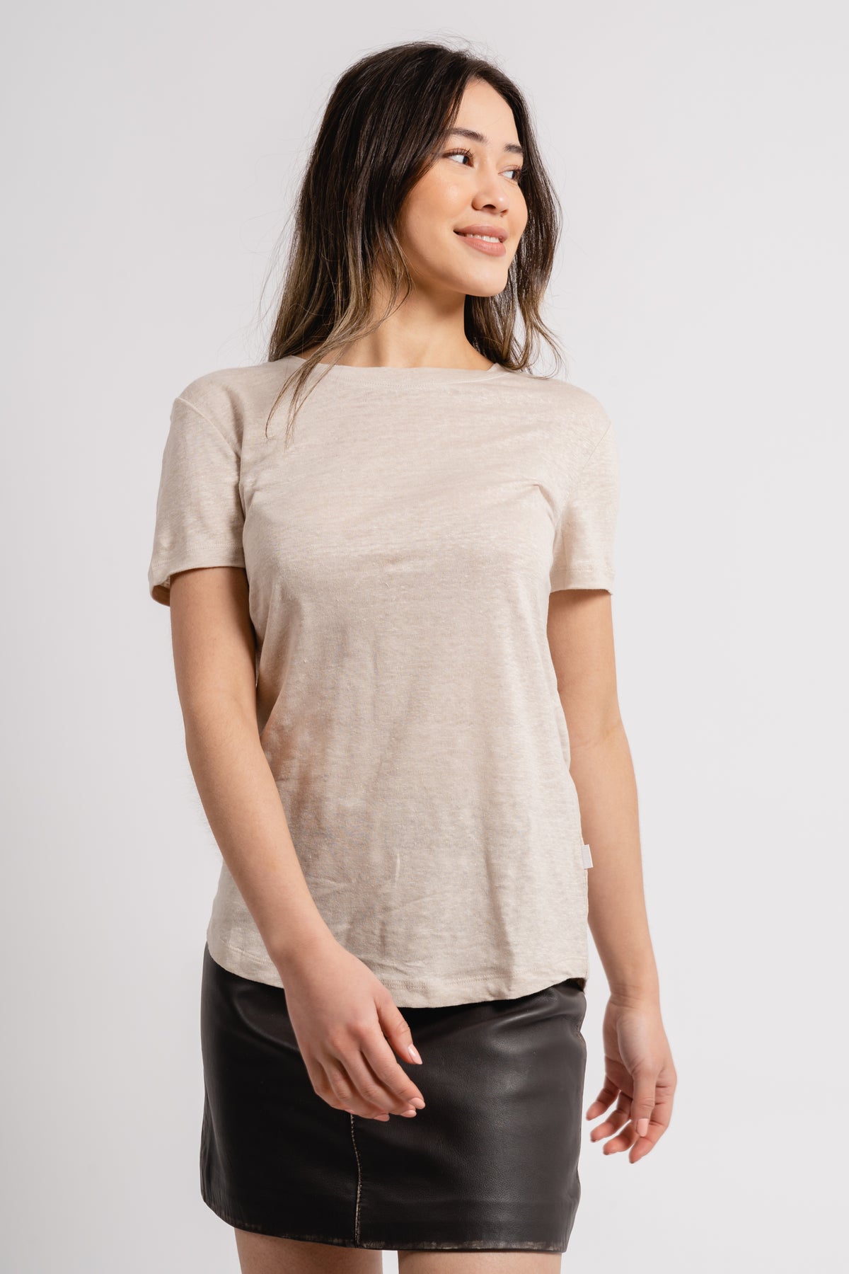 Jane Linen Tee - Beige
