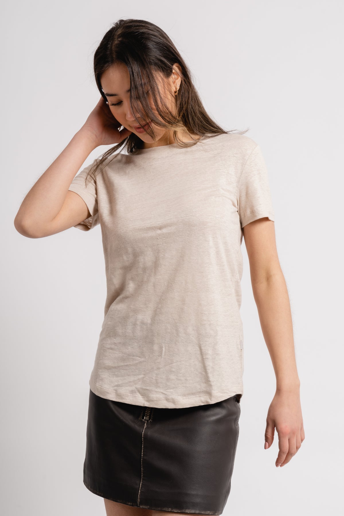 Jane Linen Tee - Beige