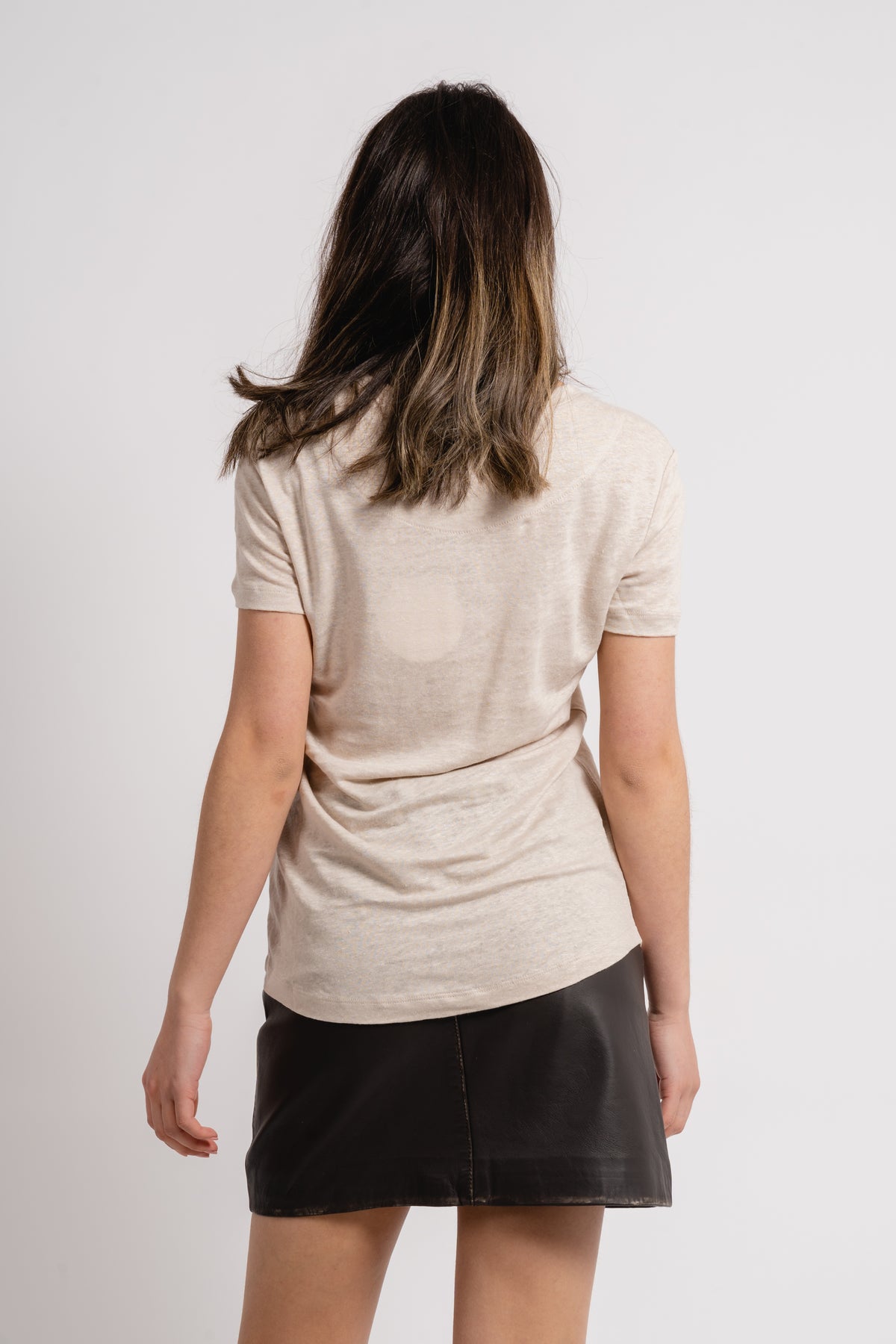 Jane Linen Tee - Beige