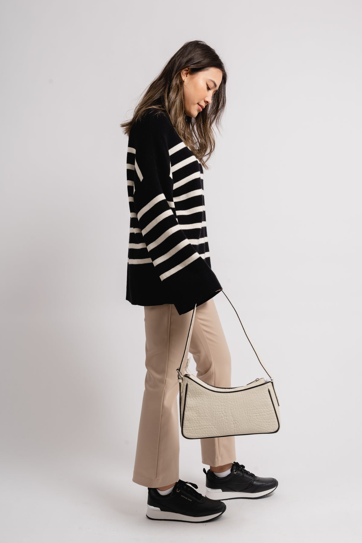 Alice Cropped Flare Pant - Latte