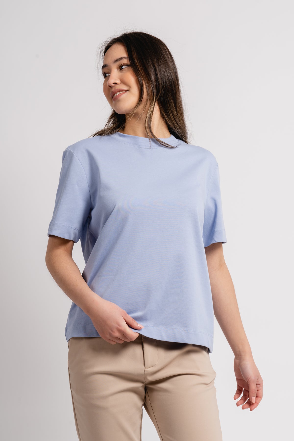 Essential Ss Boxy Tee - Blue Heron