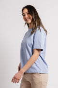 Essential Ss Boxy Tee - Blue Heron
