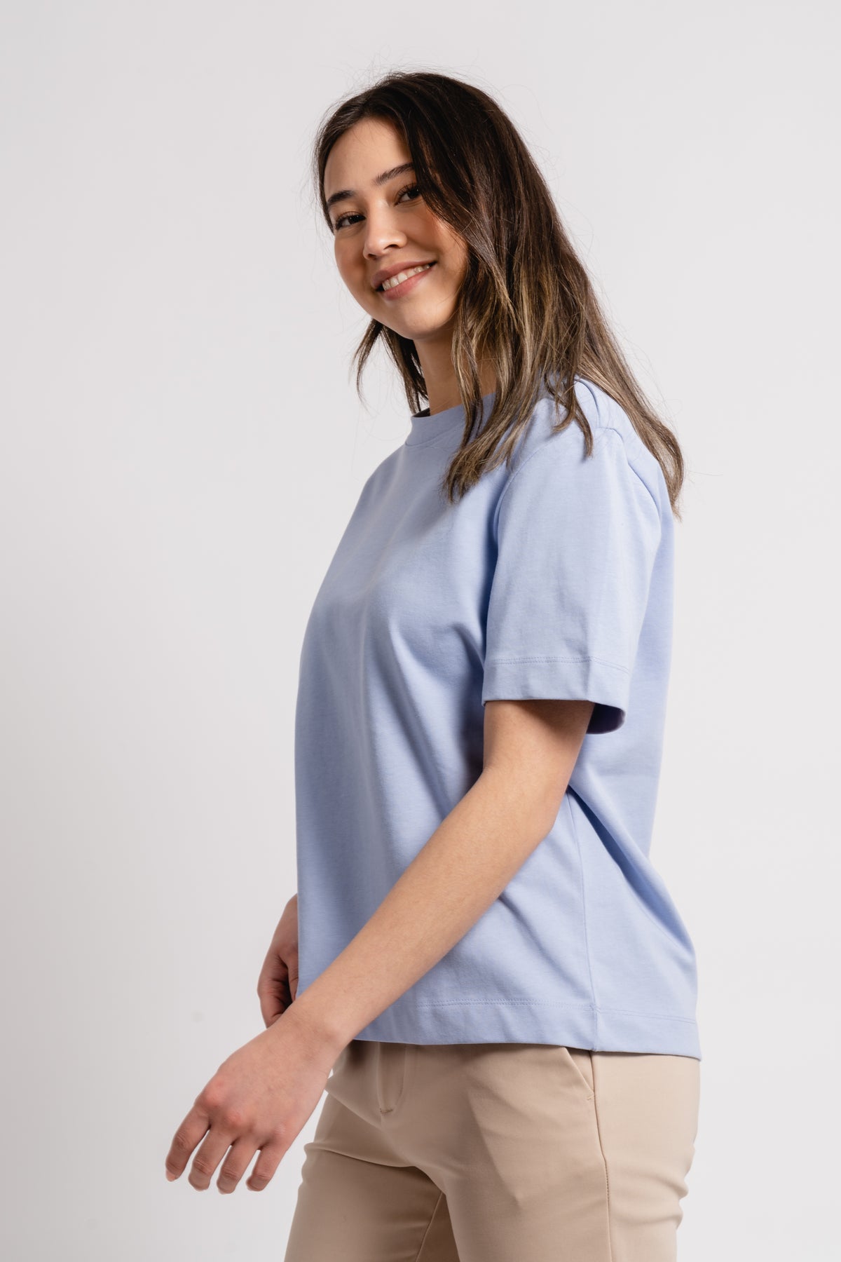 Essential Ss Boxy Tee - Blue Heron