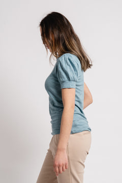 Madeleine Linen Tee - Dusty Teal