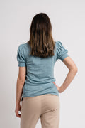 Madeleine Linen Tee - Dusty Teal