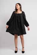 Alma Linen Dress - Black