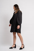 Alma Linen Dress - Black