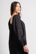Alma Linen Dress - Black