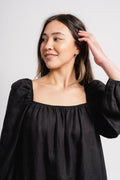 Alma Linen Dress - Black