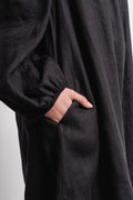 Alma Linen Dress - Black