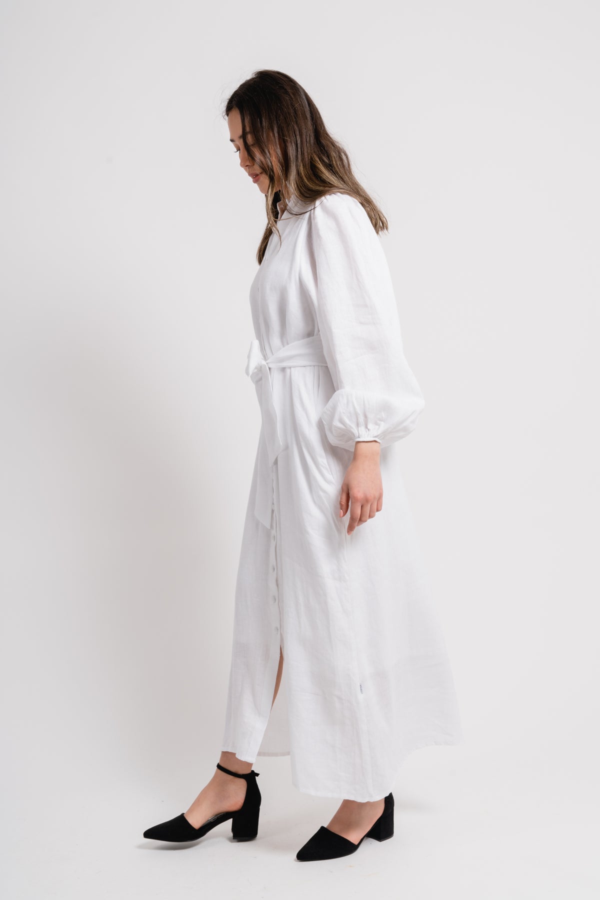 Josefin Linen Dress - White