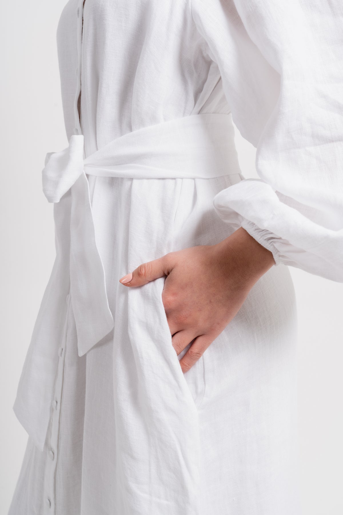 Josefin Linen Dress - White