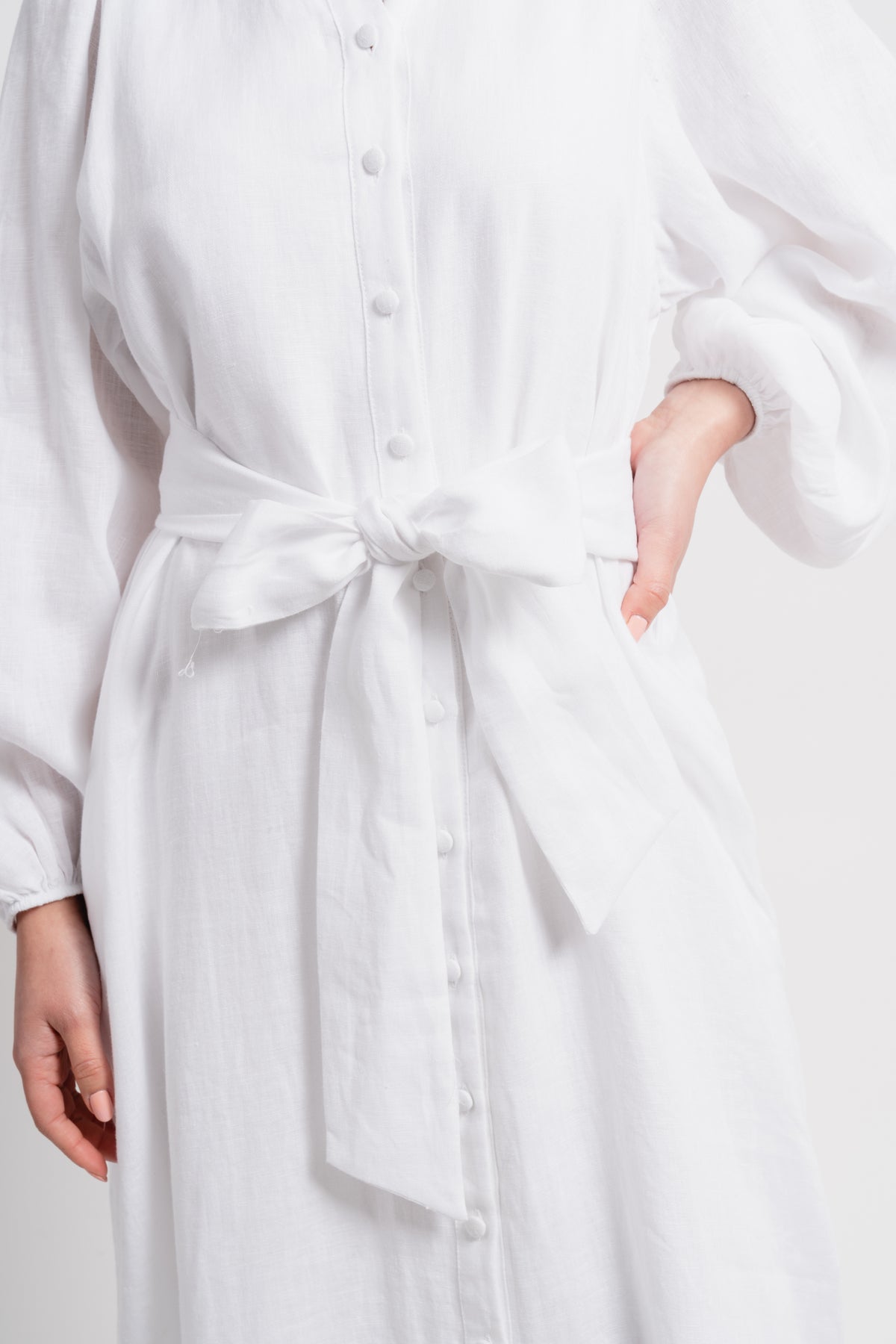Josefin Linen Dress - White