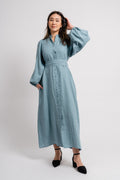 Josefin Linen Dress - Dusty Teal