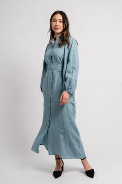 Josefin Linen Dress - Dusty Teal