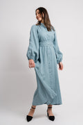 Josefin Linen Dress - Dusty Teal